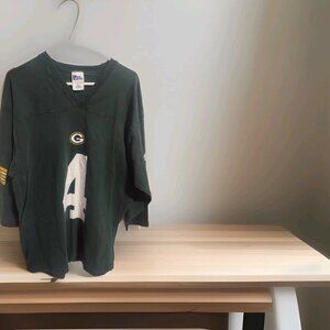 Vintage Pro Player‎ Green Bay Packers Brett Favre 3/4 Sleeve Shirt Mens Large